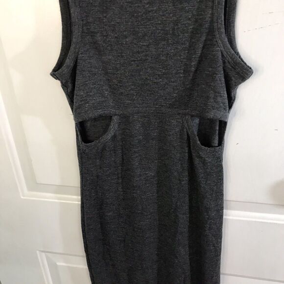 Express xs gray/black dress open back long - Picture 3 of 4